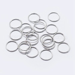 Rhodinierte 925 runde Ringe aus Sterlingsilber, verlötete Biegeringe, geschlossene Ringe springen, Platin Farbe, 18 Gauge, 6x1 mm, Innendurchmesser: 4 mm, ca. 70 Stk. / 10 g