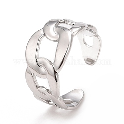 304 anello per polsino da donna a forma di catena barbazzale in acciaio inossidabile, colore acciaio inossidabile, misura degli stati uniti 8 1/2 (18.5mm)