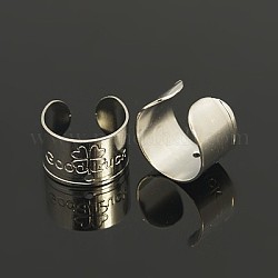 Brass Earring Findings, Lead Free and Cadmium Free, Platinum Color, Size: about 11mm wide, 10mm long, 7mm thick, hole: 1mm