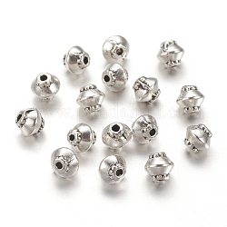 Perline di distanziatore stile tibetano,  piombo & nichel & cadmio libero, bicono, argento antico, 5x4.5mm, Foro: 1 mm