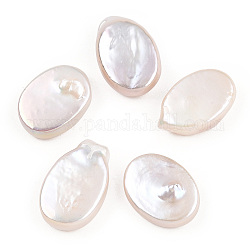 Perles de perles de keshi naturelles baroques, perle de culture d'eau douce, pas de trous / non percés, ovale, couleur de coquillage, 13~16x9~10x4~5mm