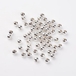 Perlas de espaciador de hierro, sin níquel, color de plata, aproximamente 6 mm de diámetro, agujero: 2 mm
