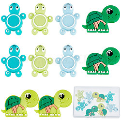 SUNNYCLUE 1 Box 10Pcs Animal Silicone Beads Turtle Beads Tortoise Bead Silicon Beads Animals Green Loose Spacer Flat Chunky Bead for Jewelry Making Supplies Pen Decor Beading Lanyard Keychain Craft