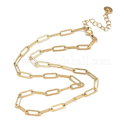 Ionenplattierung (IP) 304 Halskette mit Büroklammer-Kette aus Edelstahl, echtes 18k vergoldet, 16.34 Zoll (41.5 cm)