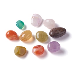 Natürliche mehrfarbige Achatperlen, getrommelt Stein, Vasenfüller Edelsteine, kein Loch / ungekratzt, Nuggets, gefärbt, 12~25x8~15x7~15 mm