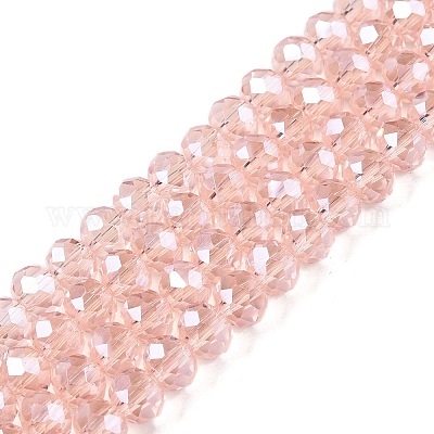 Стеклянные бусины с гальваническим покрытием  EGLA-A044-T6mm-A22-1