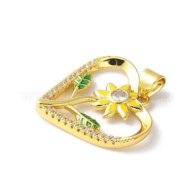 Латунные микро проложить кубического циркония подвески KK-A252-36G-1