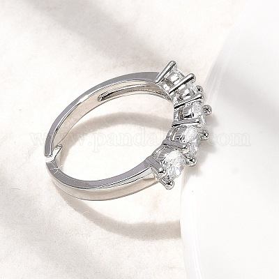 Латунные микро проложить пальцев кольца кубического циркония RJEW-P166-08A-P-1