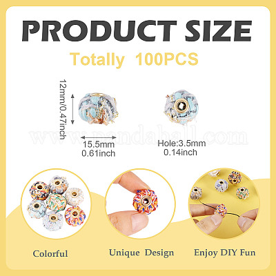 100 шт. винтажные бусины из ткани с прямым отверстием FIND-TA0006-79-1