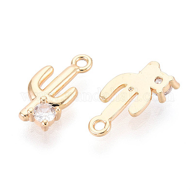 Латунные микропаве прозрачные кубические циркониевые подвески KK-N267-13G-1
