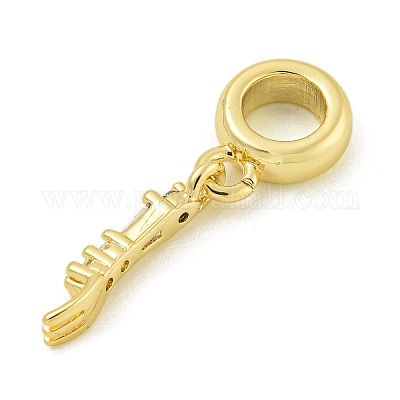 Стойка покрытие латунь паве прозрачный кубический цирконий вилка европейские подвески KK-Z067-33G-1