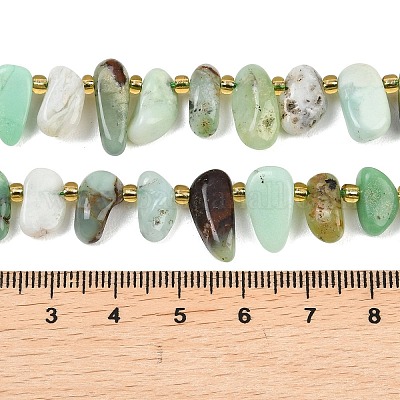 Натуральные хризопразные бисерные пряди&nbsp;G-A296-02-1