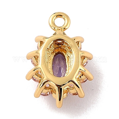 Брелки из экологически чистой латуни с микропаве и кубическим цирконием ZIRC-C027-12G-04-RS-1