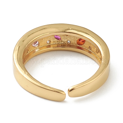 Латунные микро проложить манжеты кольца кубического циркония RJEW-L100-008-1