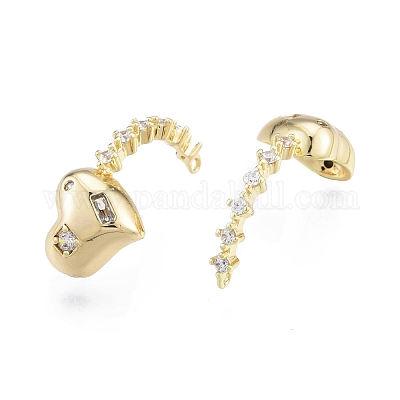 Латунные микропаве прозрачные подвески с фианитом KK-C006-17G-1