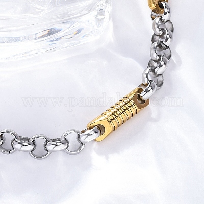 201 браслет из нержавеющей стали с цепочкой Rolo BJEW-B078-169GP-1