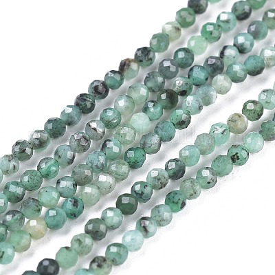 Натуральные изумрудные бисерные пряди G-R475-022A-1