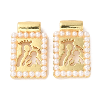 Подвески из латуни и акрила с жемчугом KK-G488-05B-G-1