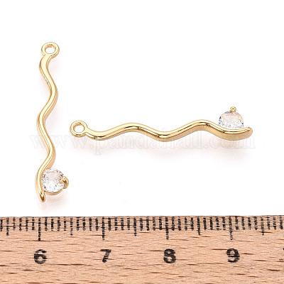 Латунные микропаве прозрачные подвески с фианитом KK-T078-01G-05-1