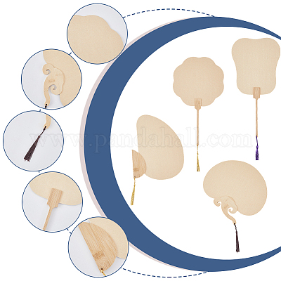 4 шт. 4 стиля бумажных вееров AJEW-GF0011-45B-1