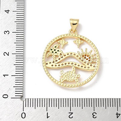 Латунные микро проложить кубического циркония подвески KK-P330-07B-G-1