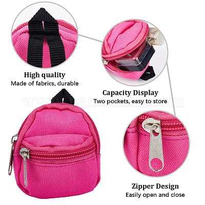 6 шт. 6 цвета повседневный мини-рюкзак для куклы из ткани AJEW-GF0008-36A-1