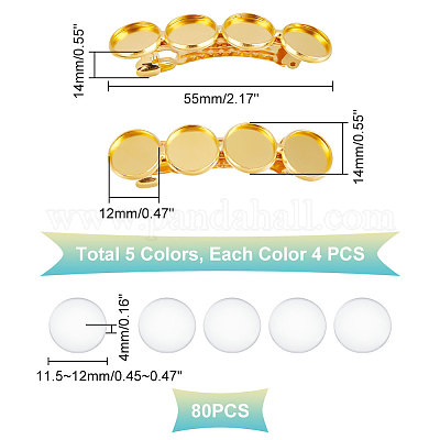 Наборы для самостоятельной сборки заколок-куполов для волос DIY-UN0004-70-1