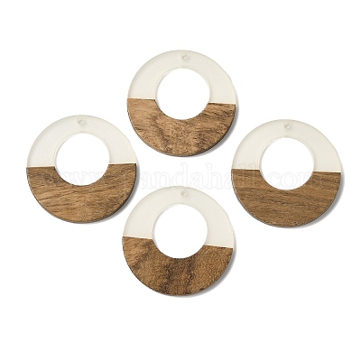 Люминесцентное свечение в темной подвеске из дерева и смолы WOOD-H104-07-1