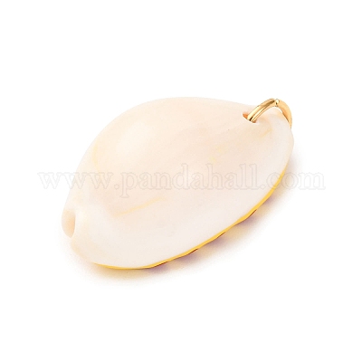 Кулоны с натуральными ракушками каури с принтом STAS-Z168-03G-01-1