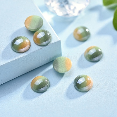 Непрозрачные стеклянные кабошоны GGLA-S038-12O-8mm-1