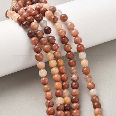 Натуральный розовый авантюрин бисер нитей X-G-P257-05-6mm-1