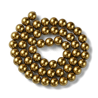 Круглые бусины из экологически чистого окрашенного стекла с жемчугом HY-A002-8mm-RB037-1