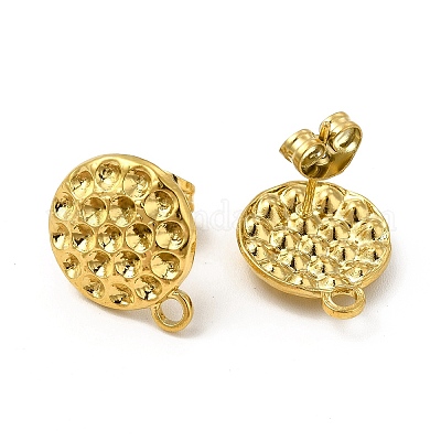 Ионное покрытие (ip) 304 нержавеющая сталь гвоздики фурнитура для сережек EJEW-I281-26G-1