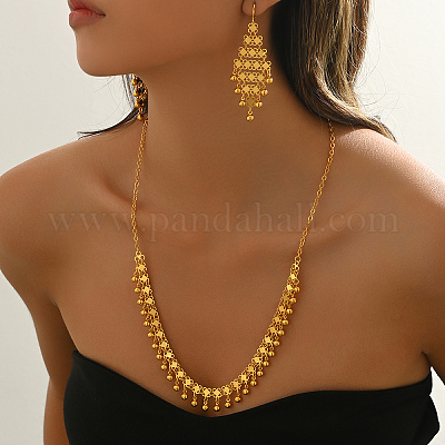 Комплекты из ожерелья и серег с кисточками в этническом ретро-стиле для женского банкета FC6404-1