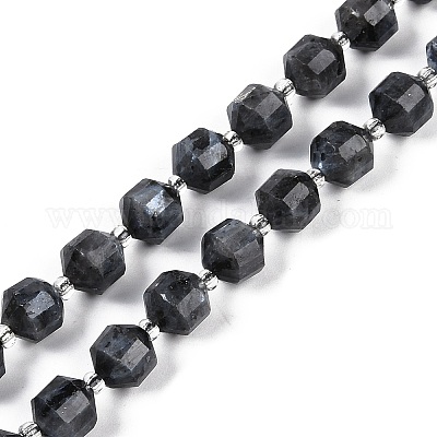 Натуральные нити бус из ларвикита G-O201B-128F-1