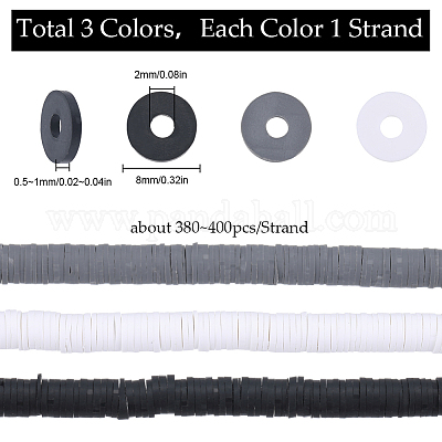 3 нить 3 цвета плоские круглые бусины ручной работы из полимерной глины CLAY-SC0001-68A-1