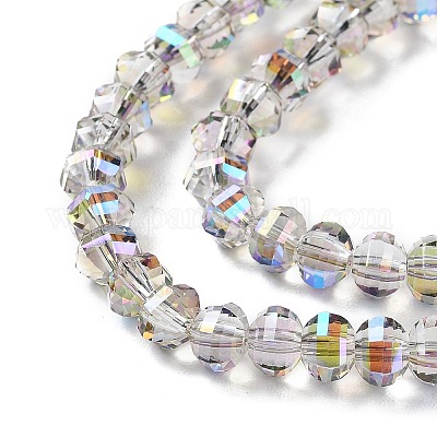 Прозрачные стеклянные бусины гальваническим пряди GLAA-Q099-H01-07-1