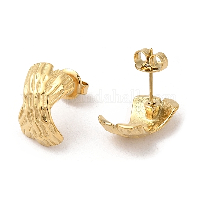 Серьги-гвоздики из нержавеющей стали 304 с ионным покрытием (IP) EJEW-Z022-27G-1