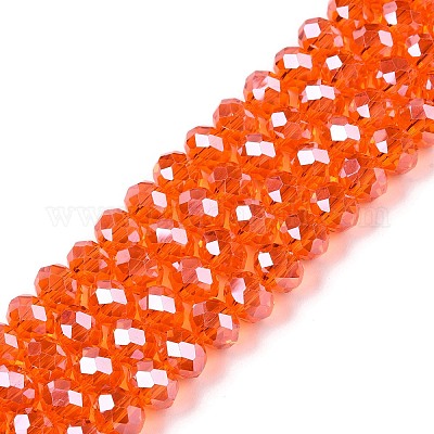 Стеклянные бусины с гальваническим покрытием  EGLA-A044-T8mm-A25-1