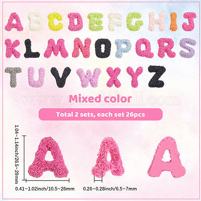 2 пакетик непрозрачной смолы 26 буквенных кабошона RESI-SC0006-17-1