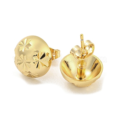 Латунь уха шпильки EJEW-P261-07G-1