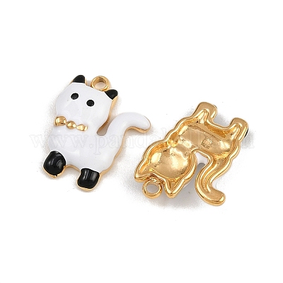 Брелоки для животных из нержавеющей стали 304 с белой эмалью STAS-P410-35A-G-1