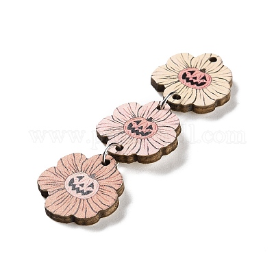 Большие подвески из дерева на тему хэллоуина WOOD-Z004-09D-1