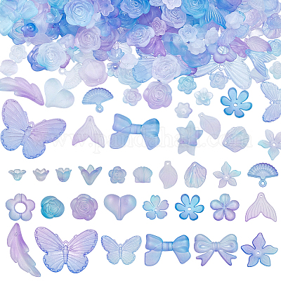 200 г прозрачных акриловых бусин OACR-NB0001-53C-1