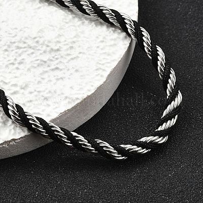 Браслеты из нейлонового шнура из нержавеющей стали 304 BJEW-Z124-01P-1