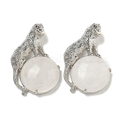 Полукруглые подвески из натурального кварца и горного хрусталя G-F766-06AS-03-1