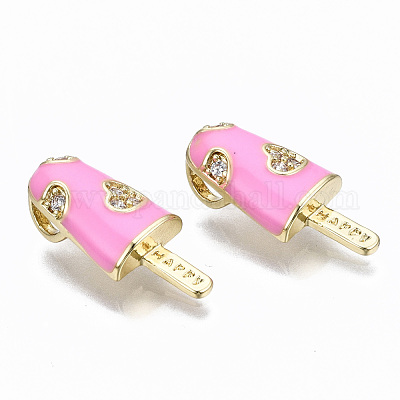 Латунные микропаве прозрачные подвески с фианитом ZIRC-S067-023-NR-1