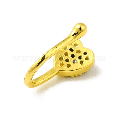 Прозрачная клипса в форме сердца из кубического циркония на кольце в носу&nbsp;LS-AJEW-F059-22G-1