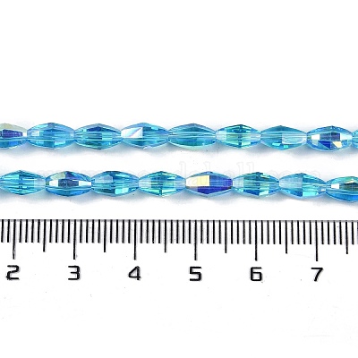 Стеклянные бусины с гальваническим покрытием  GLAA-Q101-03B-AB05-1