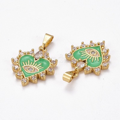 Латунные подвески с фианитами ZIRC-J025-67G-05-1